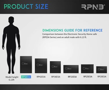 Розкішний сейф RPNB, футляр для грошей з цифровою клавіатурою, ідеально підходить для дому, офісу, готелю, ювелірних виробів і готівки (51 л)