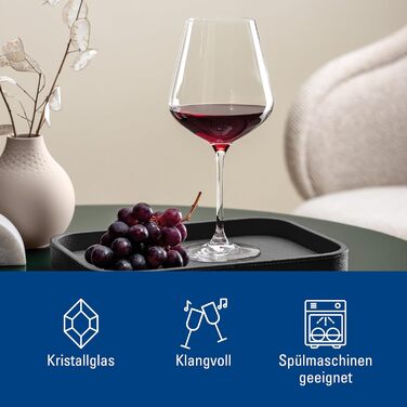 Villeroy & Boch La Divina: Набір келихів для вина Бургундія, 4 шт, 200 мл, склокришталь, безпечно мити в посудомийній машині