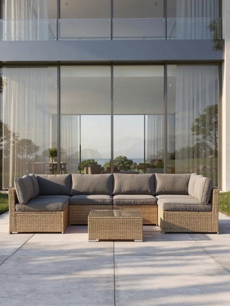 Комплект садових меблів із техноротанга MTG Trade Group, бежевий, 7 предметів