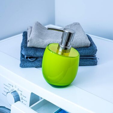 Тримач для щітки для туалету Tatkraft Repose з ударостійкого акрилу, сучасний дизайн преміум-класу, гігієнічна щітка для туалету та тримач, синій (9,69 х 7,7 х 15,5 см, зелений, дозатор для мила)