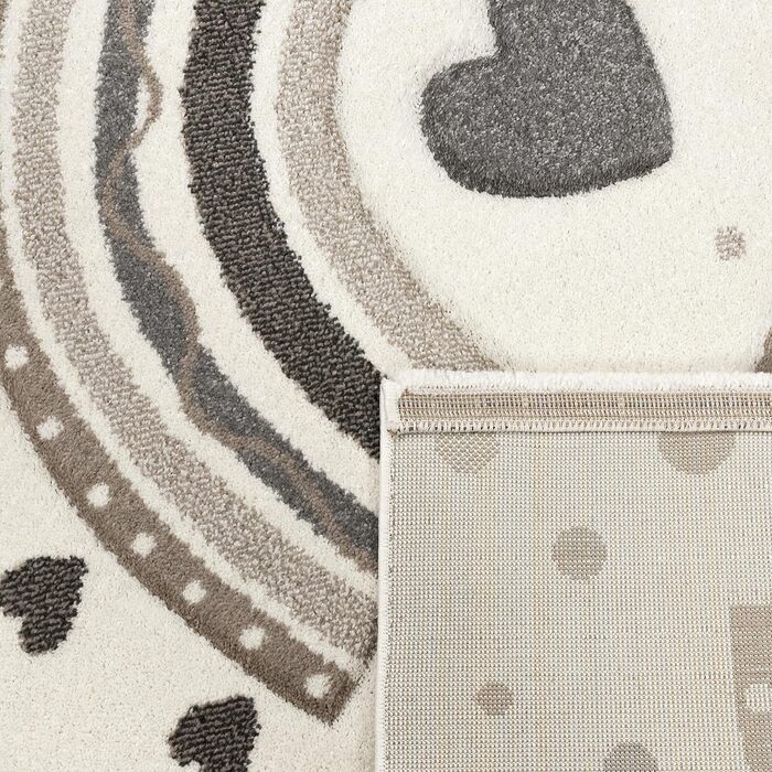 Дитячий килимок Дитячий килимок Килимок з коротким ворсом Хлопчик Дівчатка Серце Крапки Бежевий кремовий, Розмір (200x290 см)