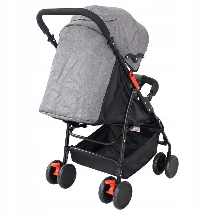 Дитячий прогулянковий візок Baby-Coo City, чорний, металевий каркас, з амортизаторами