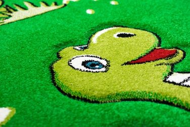 Килим-дитяча мрія, килим з динозаврами, дитяча кімната, килим з вулканом джунглів в зеленому кольорі Розмір (160x230 см)