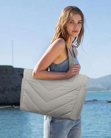 Сумка для ноутбука LOVEVOOK 15.6 дюймів, жіноча, shopper, велика, для роботи, навчання, універсальна, сіра, зелена