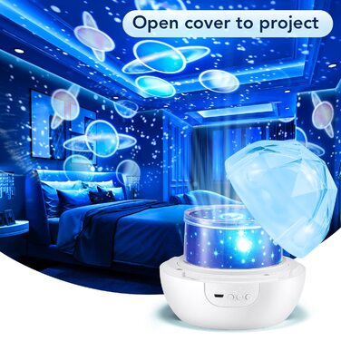 Нічник-проектор зоряного неба для дітей з 15 фільмами, Bluetooth, LED, декор для дитячої кімнати