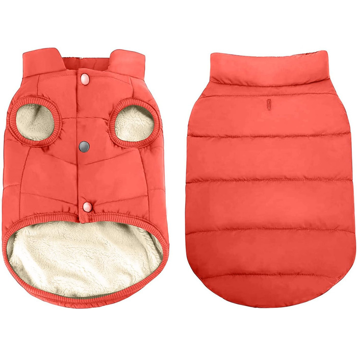 Зимова куртка PETCUTE Dog Coat з отвором для ременя, тепла та вітрозахисна, 2XL помаранчева для всіх розмірів собак