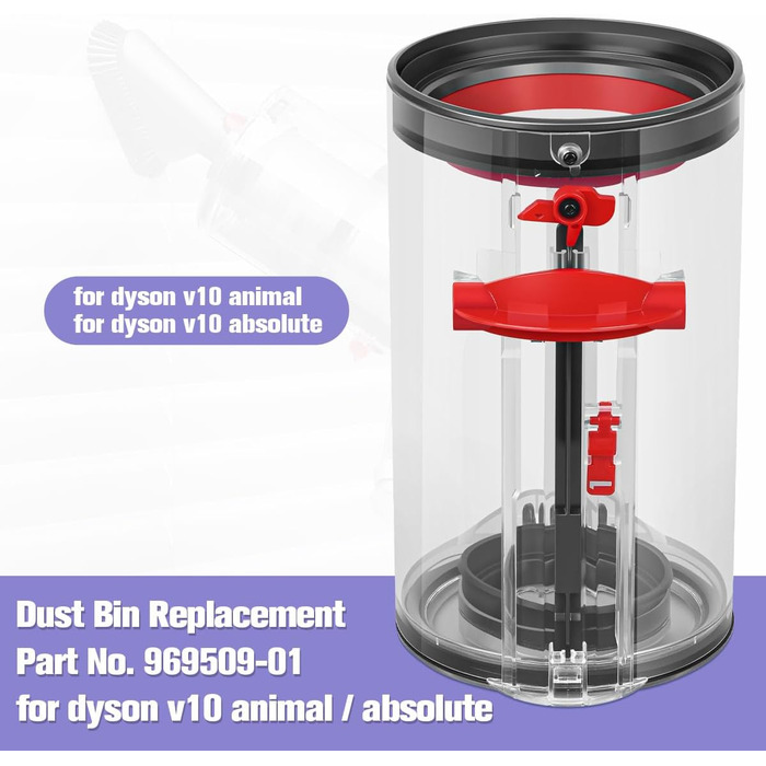 Пилозбірник DrRobor для Dyson V10 Animal/Absolute, запасна частина 969509-01 Контейнер для пилу