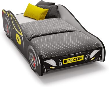 Ліжко дитяче KOBI BATCAR Супергерой, ліжко-машинка для хлопчика, 140x70 см, комплект з матрацом та каркасом