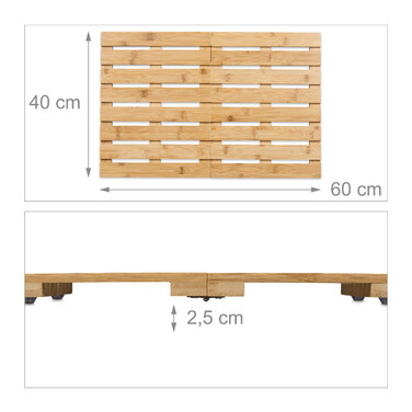 Бамбуковий килимок для ванної Relaxdays
