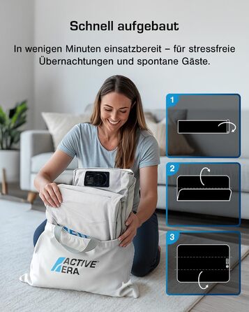 Надувне ліжко Active Era Luxus для 2 осіб з електричним насосом та інтегрованим подушкою. Розмір 200 x 150 x 36.5 см. Підходить для кемпінгу та як гостьове ліжко.