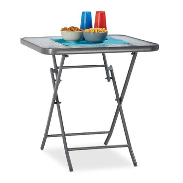 Relaxdays Складний балконний столик зі склом