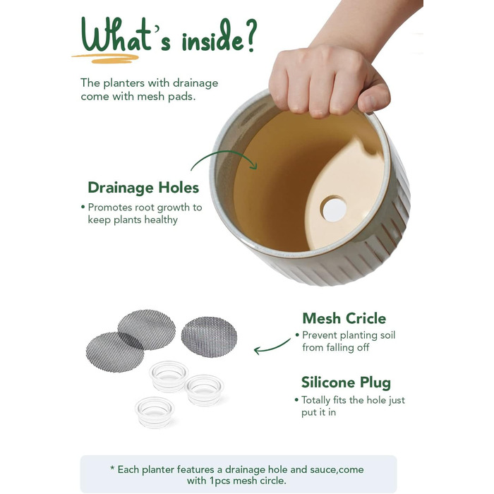 Набір горщиків для квітів LE TAUCI, 3 шт., кераміка, 21+17+14 см