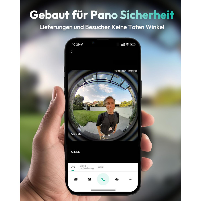 Відеодзвінок з камерою BOTSLAB 5MP, бездротовий, з AI, PIR, 360°, 2-way audio, без щомісячної плати R810