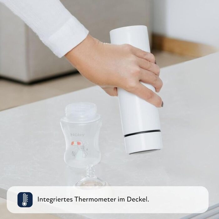 Nuby RapidCool™ - Готувальник дитячої суміші за 2 хвилини, з дозатором, ізотермічною пляшкою та цифровим дисплеєм - Ідеально для подорожей