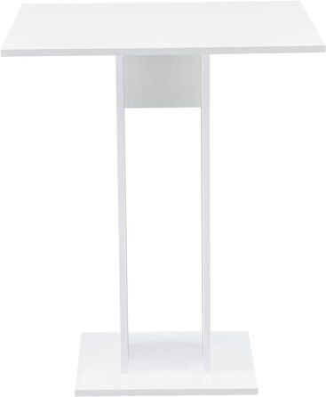 Стіл кухонний квадратний 65 х 65 х 78 см Стіл на п'єдесталі Стіл обідній стіл з ДСП Стіл обідній стіл (білий глянець)