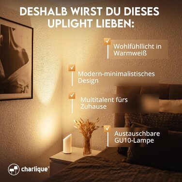 LED прожектор для підлоги (2 шт) білий 6W, напольний світильник для непрямого освітлення вітальні, з лампою GU10 230V, тепле біле світло 2700K