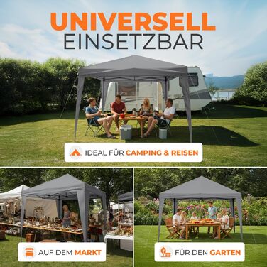 Павільйон Kronenburg Faltpavillon 3x3 м, водонепроникний, UV захист 50+, з 4 боковими частинами, колір шампань