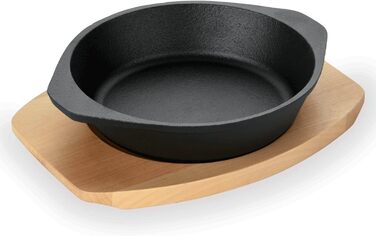 Сковорода сервірувальна з дерев'яною підставкою Ø 18см чавунна ЧАВУН 35 WAS**2 (2 шт. и)