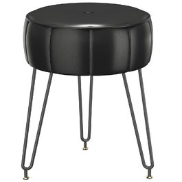 Чорний пуф-стілець для макіяжу в стилі гарбуза, 32x32x44 см (HBD036W)