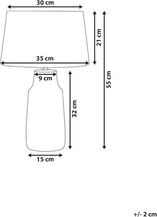 Декоративна настільна лампа Beliani Thaya, кераміка/поліестер, блакитна