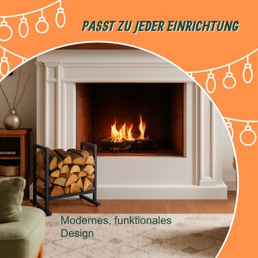 Стильна металева полиця для дров Relaxdays