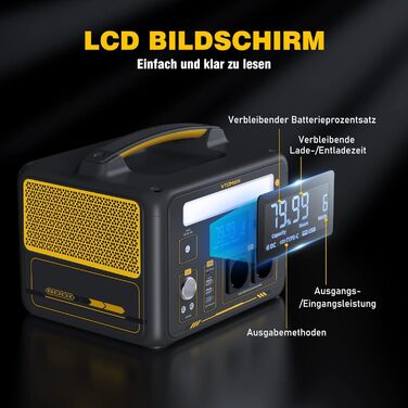 Портативна електростанція VTOMAN Jump 600X: 600W, 299Wh, LiFePO4, сонячний генератор, розширювана ємність для кемпінгу, саду, дому та надзвичайних ситуацій