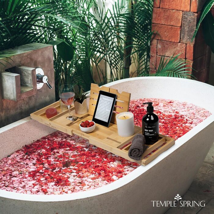 Підставка для ванни Temple Spring: дерев'яна, складана, бамбукова - аксесуари для ванної кімнати