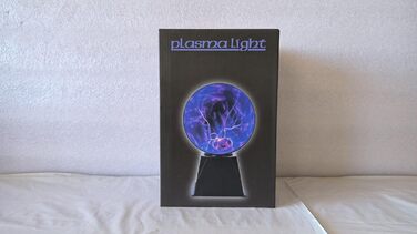 Плазмова куля Tealight, 12-сантиметрова чарівна плазмова куля, електростатична куля, чутлива до дотику блискавка, блакитна куля, що світиться на Різдво, подарунки, нова іграшка (6 дюймів)