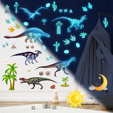 Сяючі наклейки на стіну Tarklanda світлові динозаврами