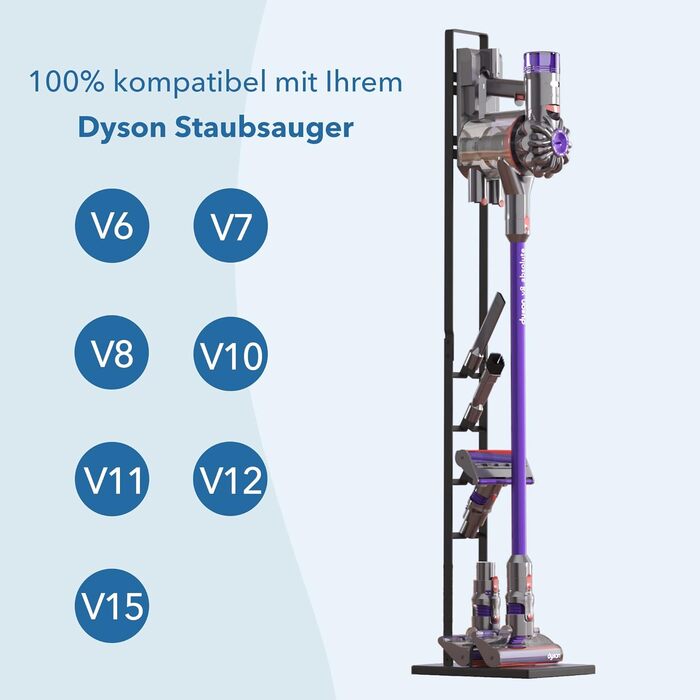 Підставка для пилососа для Dyson, сумісність: Dyson V15 V12 V11 V10 V8 V7 V6 DC30 DC31 DC34 DC35 DC58 DC59 DC62 DC74.