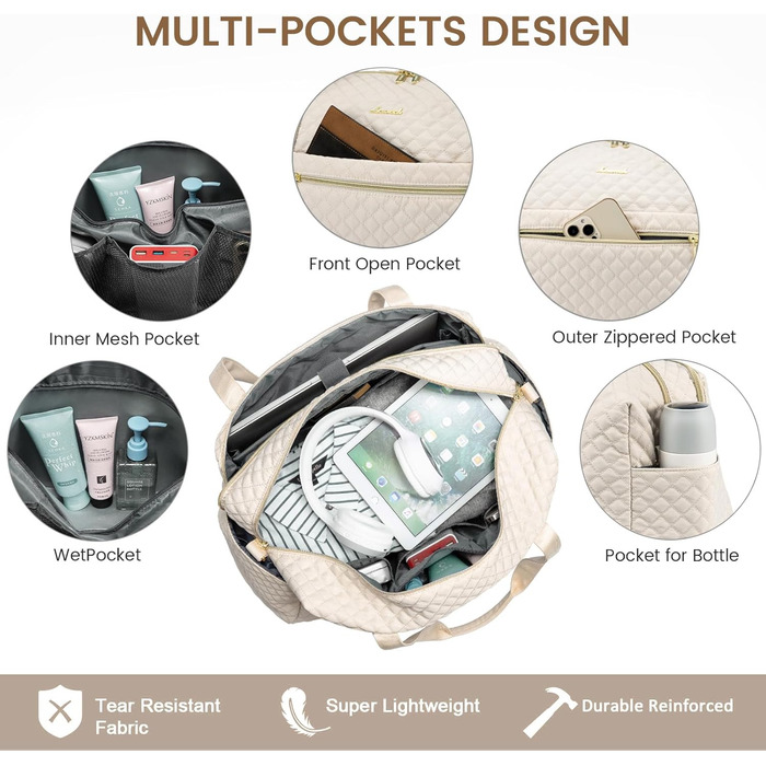 Спортивна сумка LOVEVOOK для жінок з відділенням для ноутбука, 35L - подорожі, спортзал, клініка