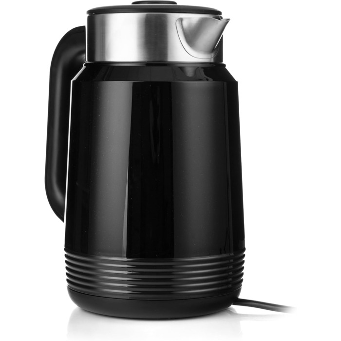 Електричний чайник LEHMANN з нержавіючої сталі 2L, 2200W, швидкий нагрів, подвійні стінки, автовимкнення та захист від перегріву, BPA-free, для великих сімей та офісів, чорний