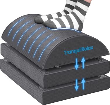 Підставка для ніг TranquilRelax L (Сіра) - для офісу та геймінгу, під стіл