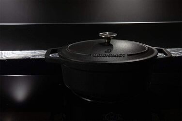 Запіканка Daumonet чавунна жаровня Cocotte підходить для всіх варильних поверхонь індукційна форма для випікання хліба голландська піч (Ø 29 см, чорна)