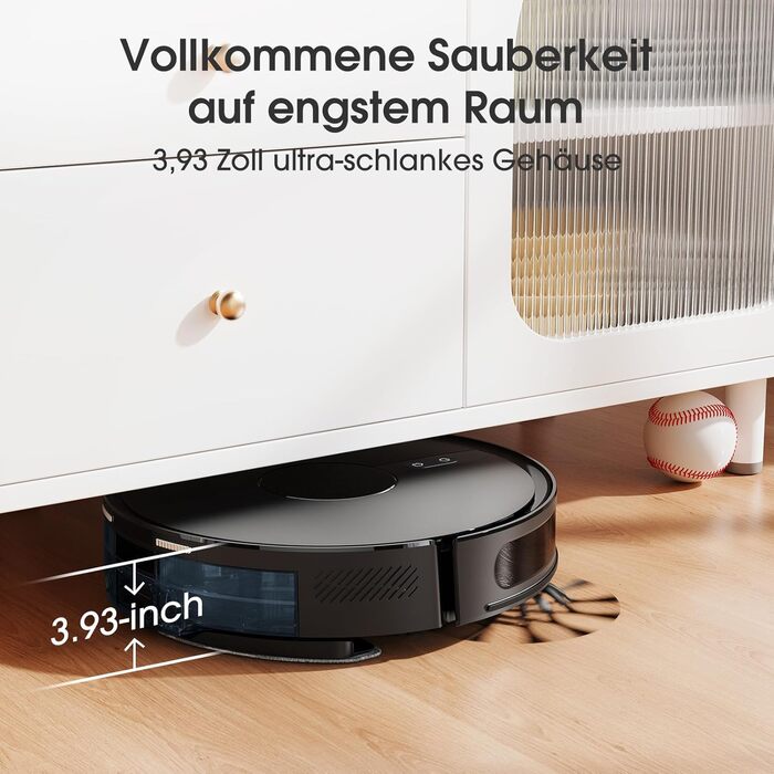 Робот-пилосос BPMIO з функцією миття підлоги та станцією самоочищення, потужність всмоктування 6500Pa, навігація LiDAR, час роботи 180 хвилин, ідеально підходить для шерсті тварин, килима та твердих підлог (B40 Plus)