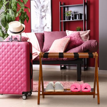 Підставка для валіз Relaxdays, складна з двома полицями