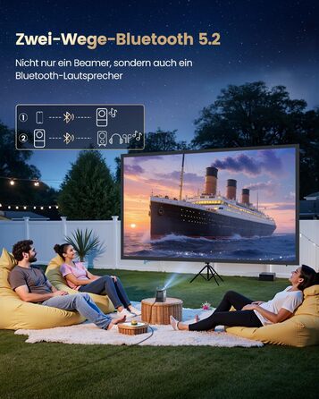 Проектор Mini Beamer 4K Smart з WiFi6, Bluetooth, Dolby Audio, підтримкою Netflix, автофокусом та вертикальною корекцією, сірий