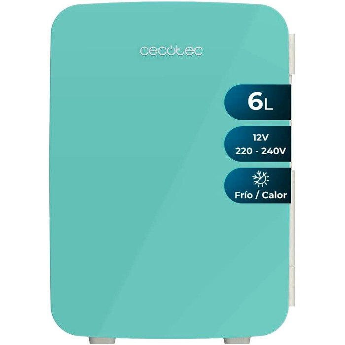 Міні-холодильник Cecotec Bolero MiniCooling Bahamas Mint, 6 л, 12V-220V, для авто та кемпінгу, охолодження та нагрівання