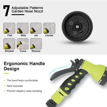 DEWINNER Шланг для саду на котушці 20+2 м, автоматичний, для кріплення на стіну, з ручною пістолетом, для поливу великих садів