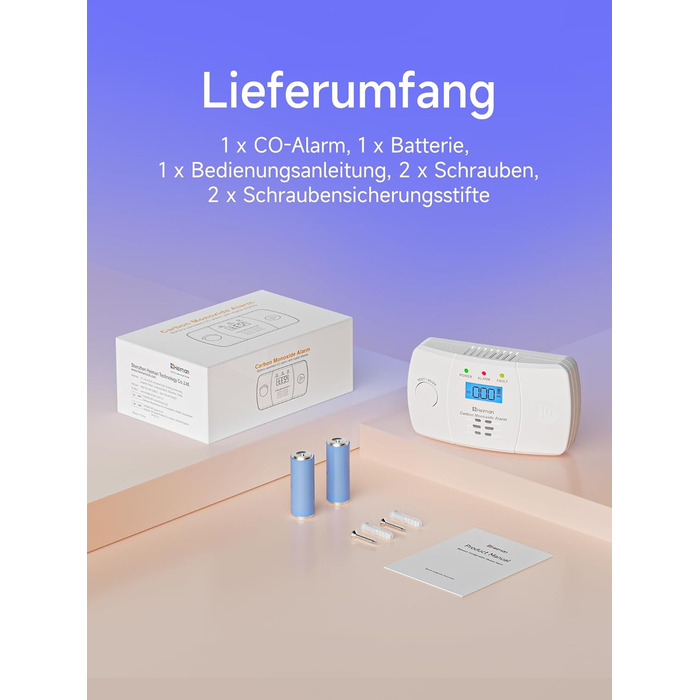 Датчик CO Heimann 722ESY з Wi-Fi, 10 років служби, сумісний з Tuya/SmartLife, EN50291