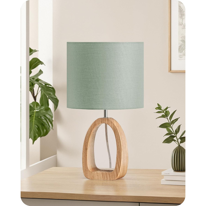 Дерев'яна настільна лампа GOEBLESON для спальні, вітальні, готелю. Сучасний дизайн, тепле світло 2700K, E27, подарунок. Модель ZME07TLD05N1 (кільцеподібна)