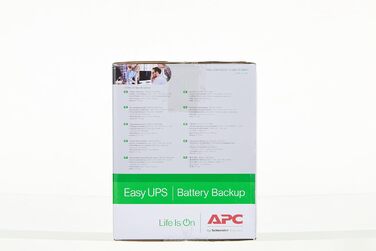 ДБЖ APC by Schneider Electric Easy UPS - BVX700LI-GR - джерело безперебійного живлення 700 ВА з виходами Schuko, запобіжник акумулятора та захист від перенапруг, резервний акумулятор зі стабілізатором, світлодіодні індикатори (1600 ВА / 900 Вт, виходи DIN