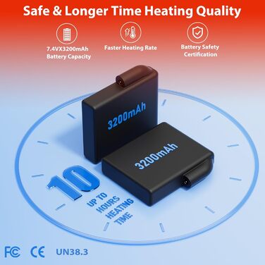 Гріючі рукавички з акумулятором 7.4V 6400mAh USB, 3 режими нагріву, водонепроникні рукавички з підігрівом для зимових видів спорту, катання на лижах, мотоциклі, велосипеді та піших прогулянок