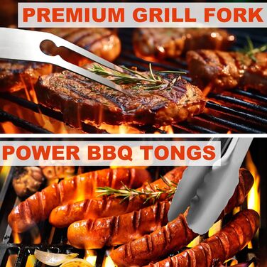 Набір аксесуарів для гриля з нержавіючої сталі 30шт - Професійний, довговічний, у кейсі. Ідеальний подарунок для чоловіків та жінок