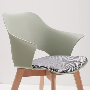 4-Piece GrandCA HOME кухонні стільці Nordischen стилю з масивними дерев'яними ніжками, оббиті стільці для спальні, вітальні, кухні, зелений