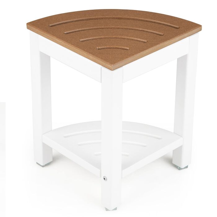 Крісло для ванної кімнати RELAX4LIFE з ручками та полицею, до 150 кг, коричнево-біле (Модель 1)