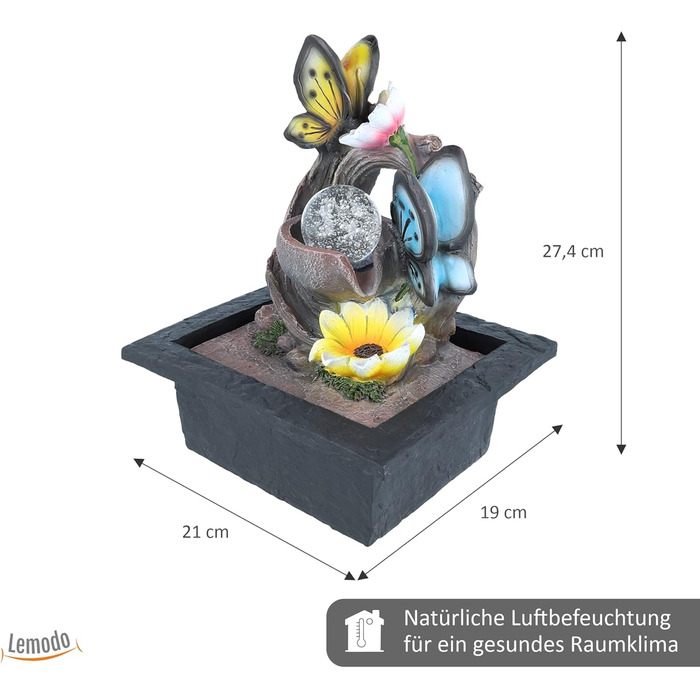 Керамічний фонтанчик для дому з мотивом метелика, настільний фонтан з насосом та обертовою кулею, водяний фонтан