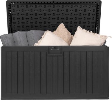 Ящик для зберігання садовий Grindi Morus 190л, водонепроникний, чорний матовий - для подушок, інструментів, на балкон та терасу