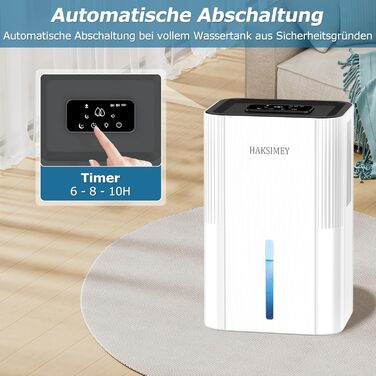 Електричний осушувач повітря 2800 мл з функцією відтавання та таймером, тихий осушувач для дому, підходить для підвалу, ванної кімнати, з 7-кольоровим LED-підсвічуванням та нічним режимом