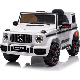 Дитячий електромобіль Mercedes G63 AMG 4x4, 180 Вт, шкіряне сидіння, EVA-колеса, 12V 9Ah, пульт, білий